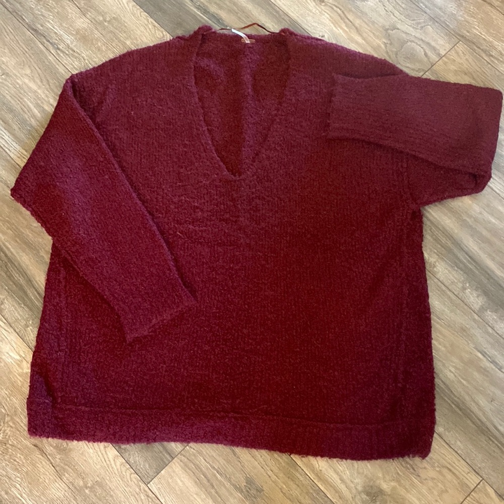 Free People tunic sweater Burgundy Size Large